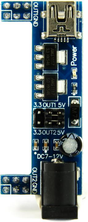Actual product image Purecrea Power adapter for breadboard 5V / 3.3V Mini USB