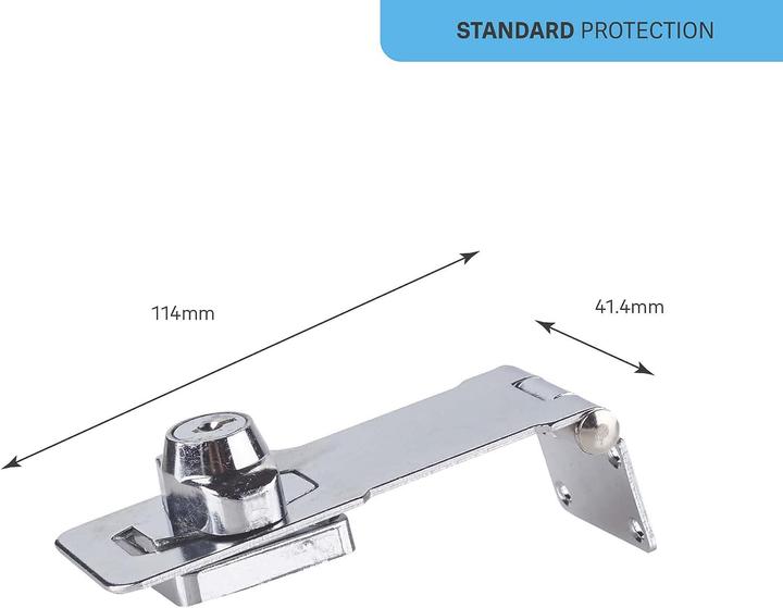 Actual product image Yale Y116B/115/BC hasp with integrated lock 41.4 mm key lock (1 pcs.)
