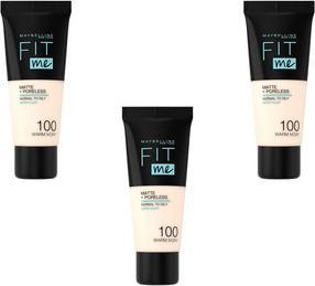 Produktbild Maybelline New York Fit Me Matte & Poreless Foundation 100 Warm Ivory 30ml