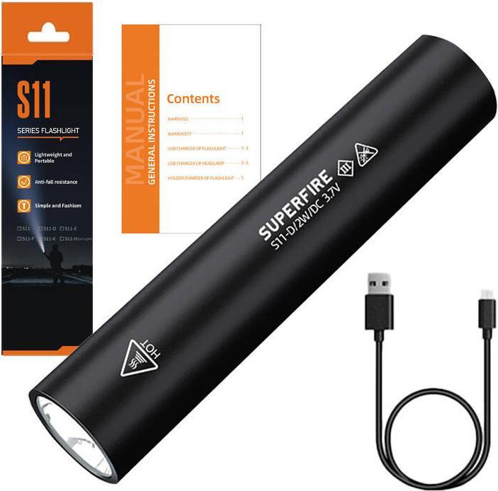 Productafbeelding Superfire Zaklamp S11-D, 135lm, USB (11.30 cm, 135 lm)