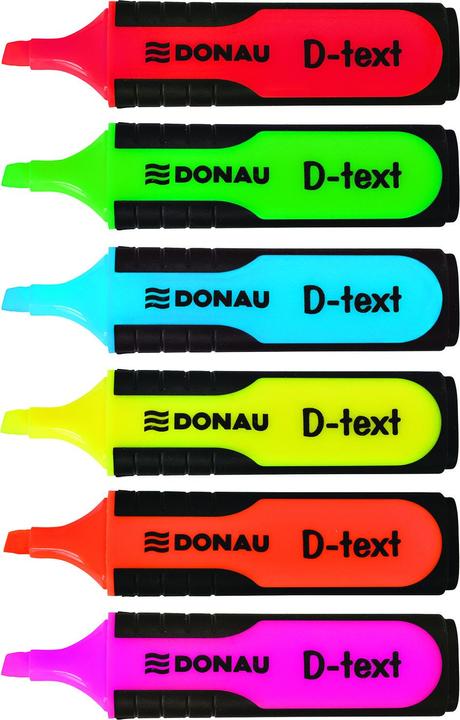Actual product image Donau Highlighter d-text, 1-5mm (line), 4-pack, assorted colours (Multicoloured, 5 mm)