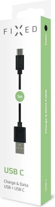 Produktbild Fixed USB-Kabel USB-A - USB-C 1 m Schwarz (FIXD-UC-BK) (1 m, USB 1.0)