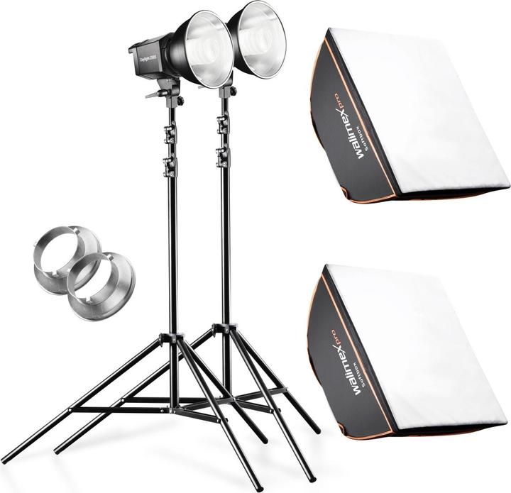 Walimex pro Pro Set di 2 Daylight 250S Incl. softbox e treppiede