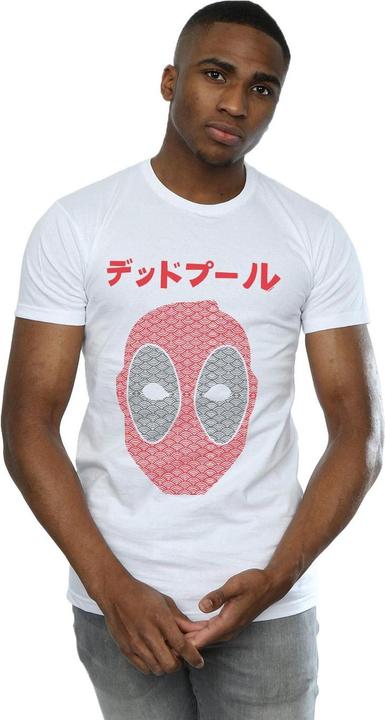 Actual product image Mens Deadpool Japanese Seigaiha Head T-Shirt (M)