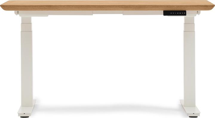 Immagine prodotto Oakywood Tavolo da lavoro in piedi con regolazione dell'altezza - Legno massiccio - Rovere / 160x80 / Bianco (160 x 80 cm)