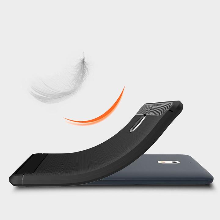 Actual product image König Design Nokia 2.1 Case Carbon Fiber Optic Brushed Protective Cover Bumper Case Cover Black (Nokia 2.1)