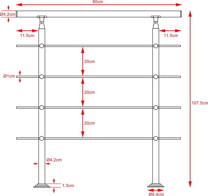 Image du produit Monzana Rampe d’escalier (1 pcs)