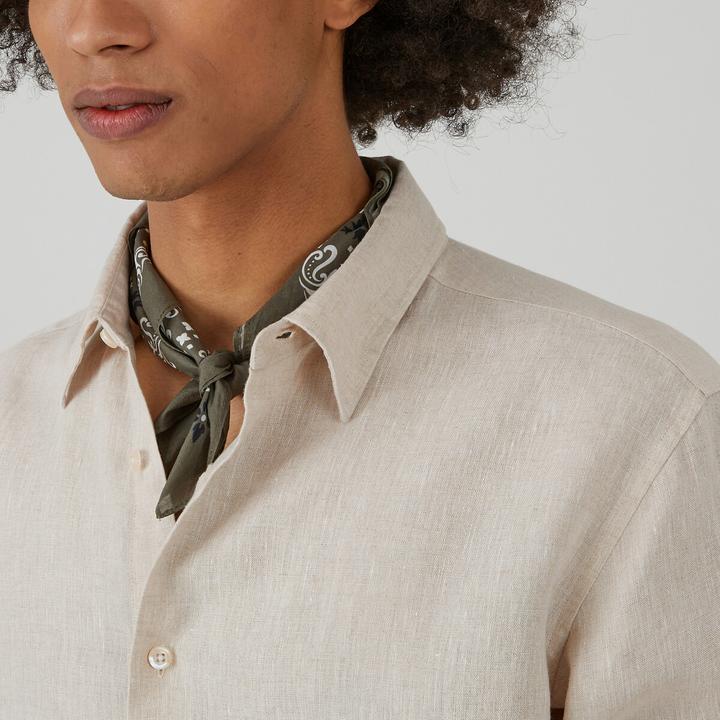 Image du produit La Redoute Collections Chemise droite en lin Signature à manches longues (S)