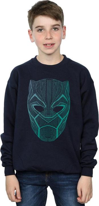 Actual product image Boys Black Panther Tribal Mask Sweatshirt (140, 146)