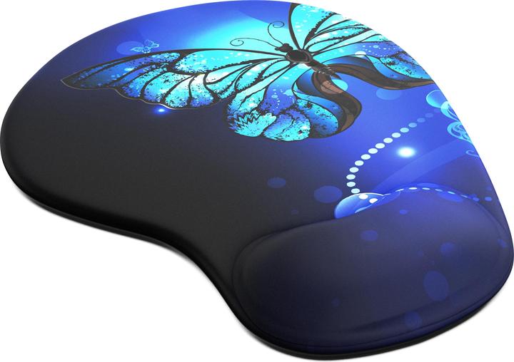 Produktbild CSL Mauspad mit Gelkissen & Handgelenkauflage, Komfort Office Mausmatte, butterfly