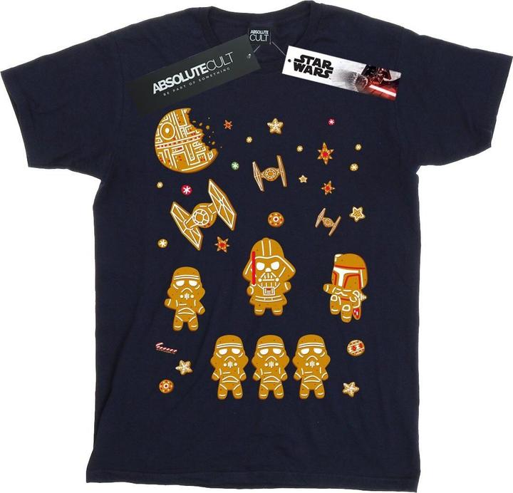 Actual product image Star Wars Womens/Ladies Gingerbread Empire Cotton Boyfriend T-Shirt (3XL)