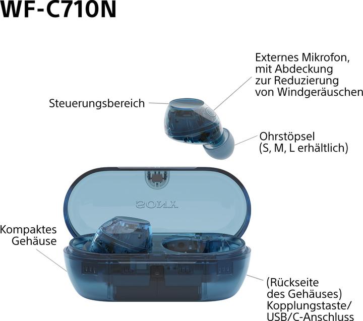 Actual product image Sony WF-C710N (NC, 8.50 h, Wireless)