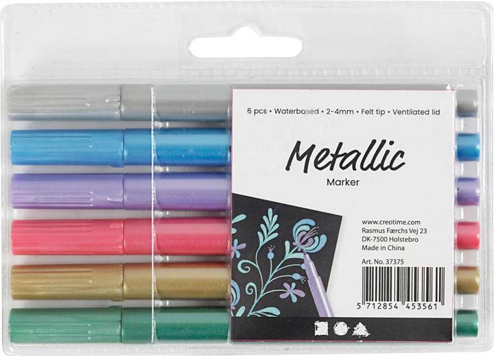 Immagine prodotto Creativ Company Penne in fibra metallica 6 pezzi (Colori metallici, 6 x)
