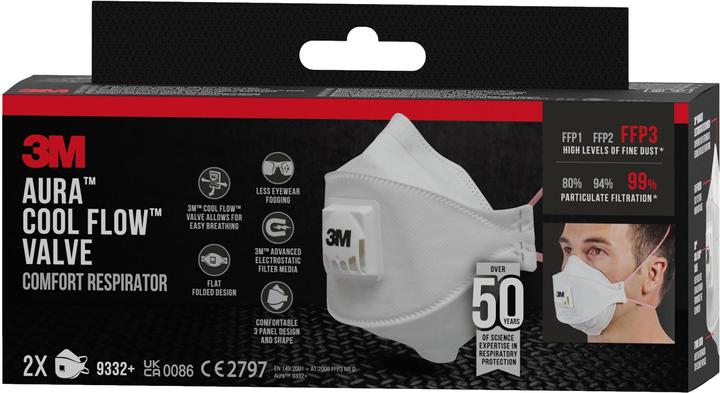 Actual product image 3M Respirator Aura 9332+C2 (FFP3, 2 x)