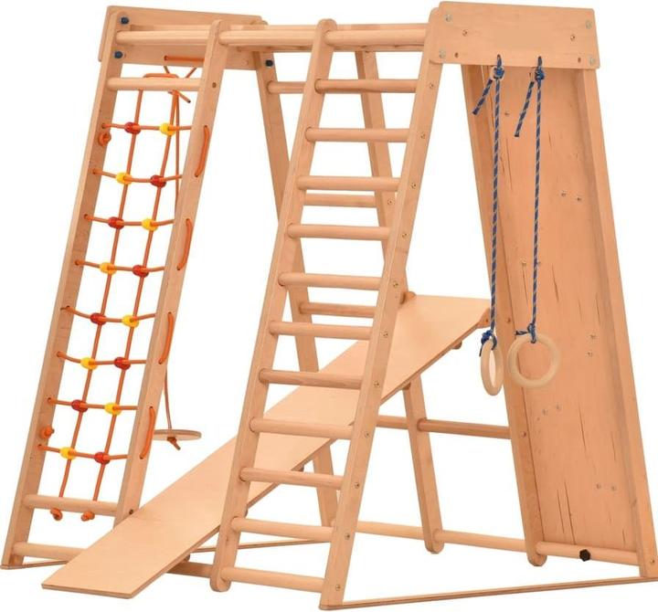 Activity Board Holzklettergerüst, Kletterdreieck, Indoor-Klettergerüst für Kleinkinder, Kletterdreieck mit Rutsche