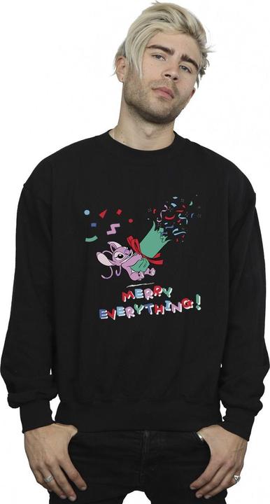 Actual product image Disney Mens Lilo And Stitch Angel Merry Everything Sweatshirt (L)