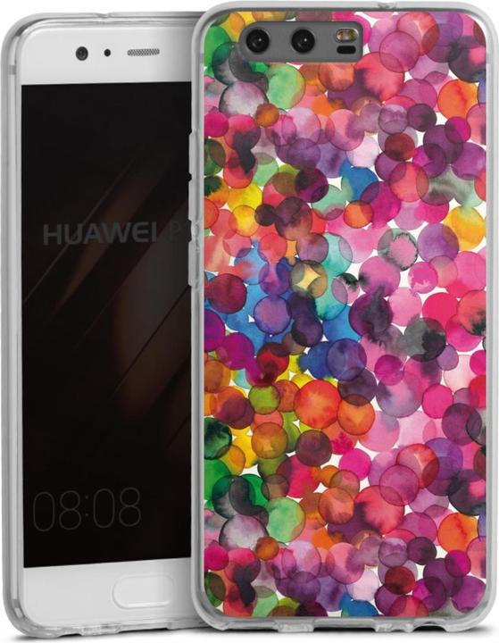 Actual product image DeinDesign Silikon Hülle für Huawei P10 Handyhülle Case Smartphone Schutzhülle Punkte Wasserfarbe bunt (Huawei P10)