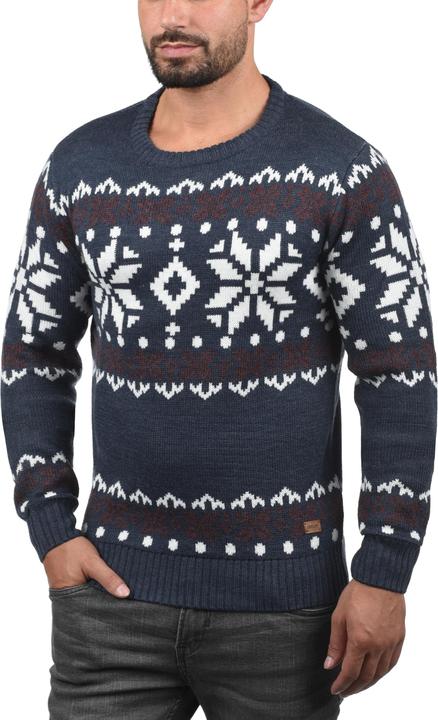 Actual product image Solid Norwig Men's Jumper Chunky Knit Pullover With Crew Neck (M)