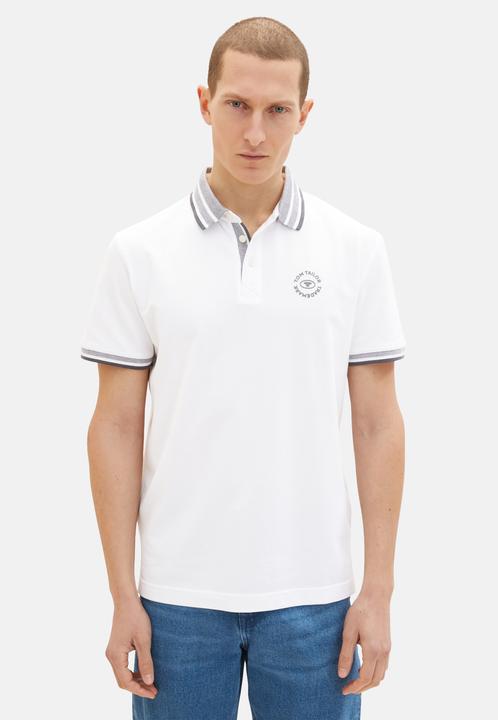 Image du produit Tom Tailor Polo Basic Polo à manches courtes avec bandes contrastées et logo imprimé (3XL)
