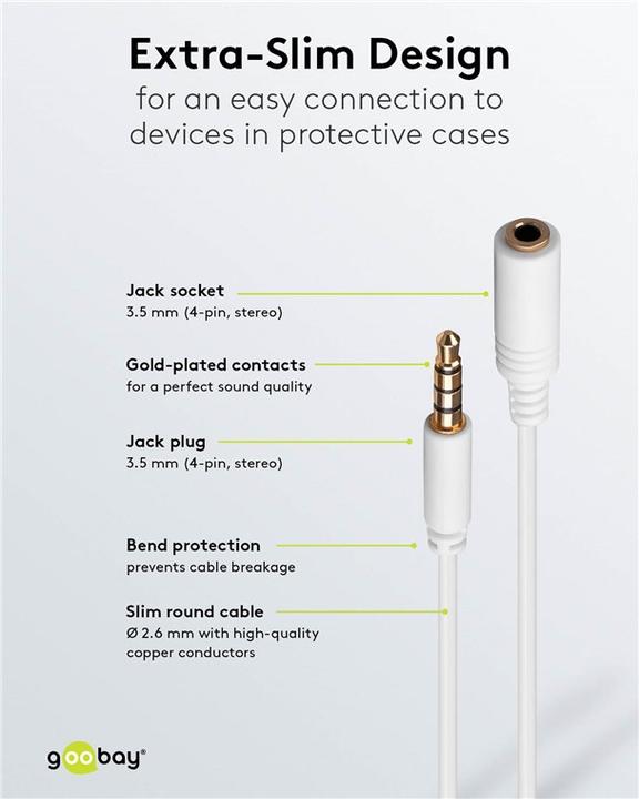 Actual product image Goobay 3.5mm Klinke — 3.5mm Klinke (5 m, 3.5mm jack (AUX))