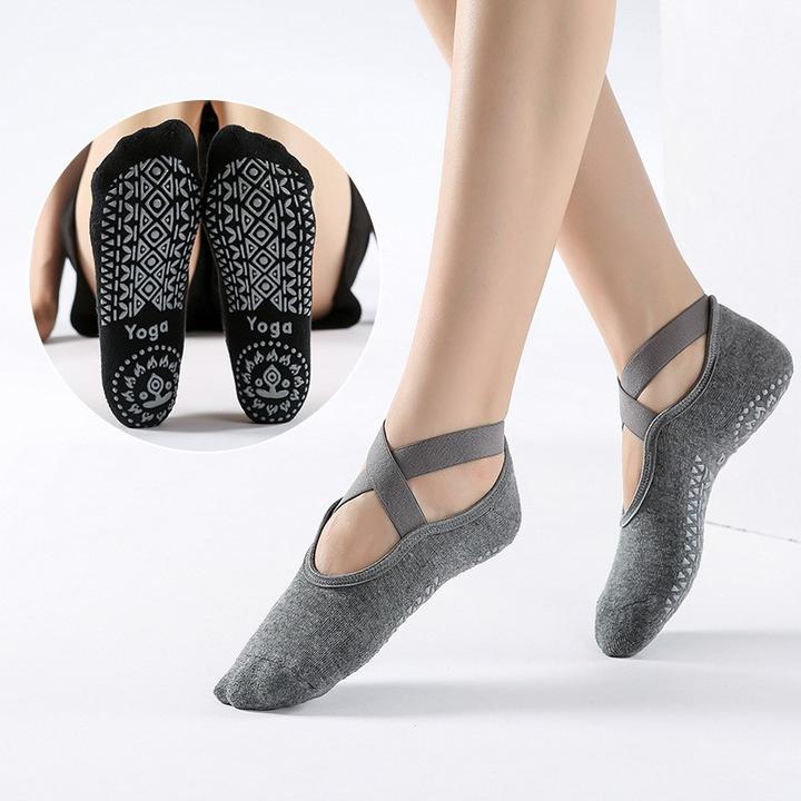 Productafbeelding Stride Anti-Rutsch Pilates Yoga Sport Socken (One Size) - 1 Paar Schwarz (Eén maat voor iedereen)