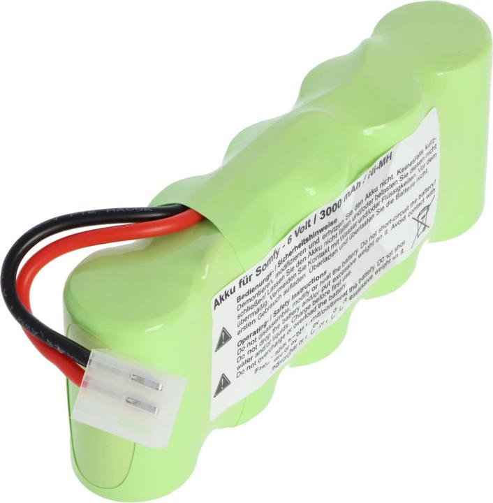 Image du produit AccuCell Pack de batteries Somfy 710055, 8781105908, 8787335119, 9 500 005, 9000163, FD252/10 (6 V, 3000 mAh)