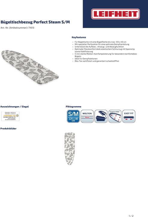 Produktbild Leifheit Bügeltischbezug Perfect Steam S/M