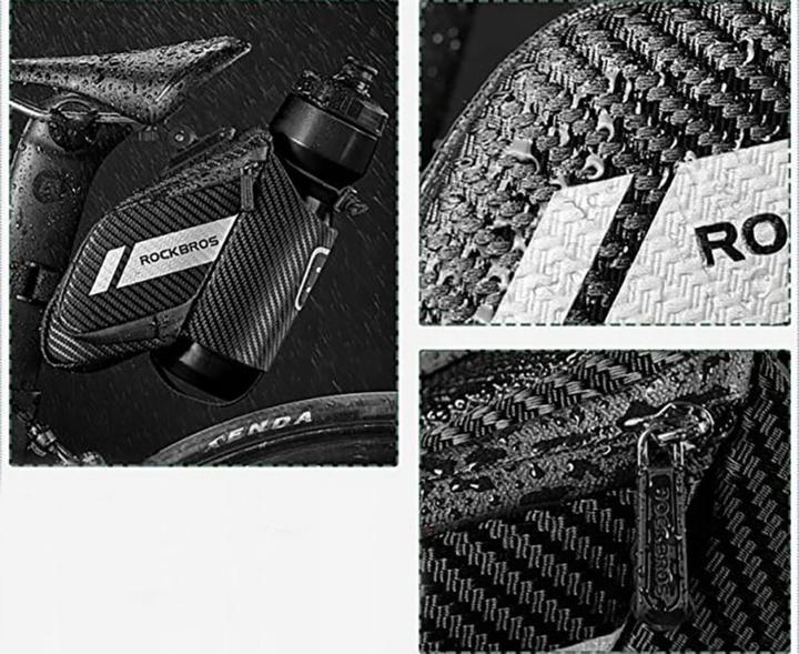 Produktbild Rockbros C32BK saddle bag 1.5 l with water bottle pocket - black (1.50 l, Rahmentasche)