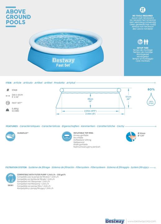 Produktbild Bestway Fast Set (244 x 66 cm)