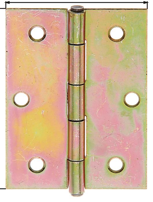 Immagine prodotto Alberts Cerniera a mezza larghezza con perno in ottone rivettato, 80 x 58 mm, zincato giallo