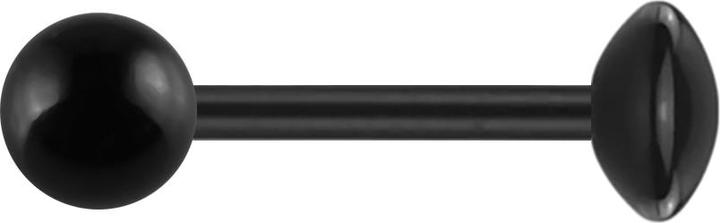 Star Piercing Barbell Absolute Black mit Kugel und Scheibe (ohne Messing, Chirurgenstahl 316L)