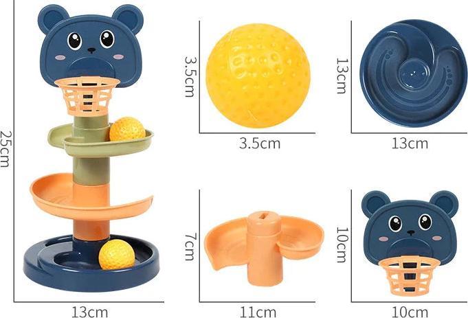 Produktbild Activity Board Babyspielzeug Schiebe Rolling Balls Pile Tower Stacking Early Educational Puzzle Drehen Spin Track
