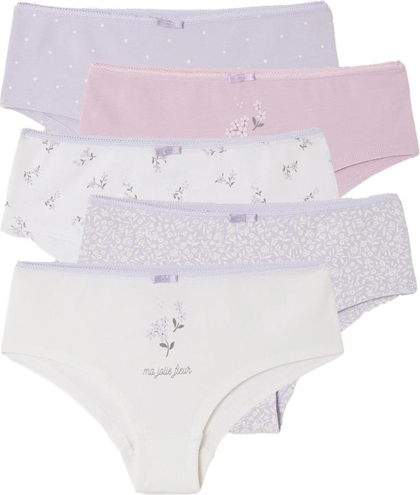 Produktbild Vertbaudet Bio-Kollektion: 5er-Pack Mädchen Shortys mit Blumen (140, 5er Pack)