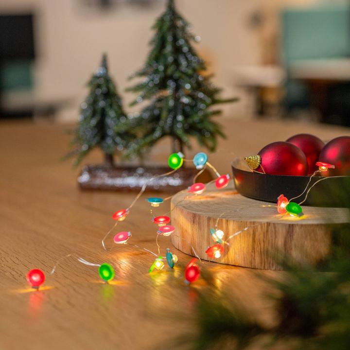 Image du produit Lindby Guirlande lumineuse LED Motje, boules,rouge, vert (3.20 m)