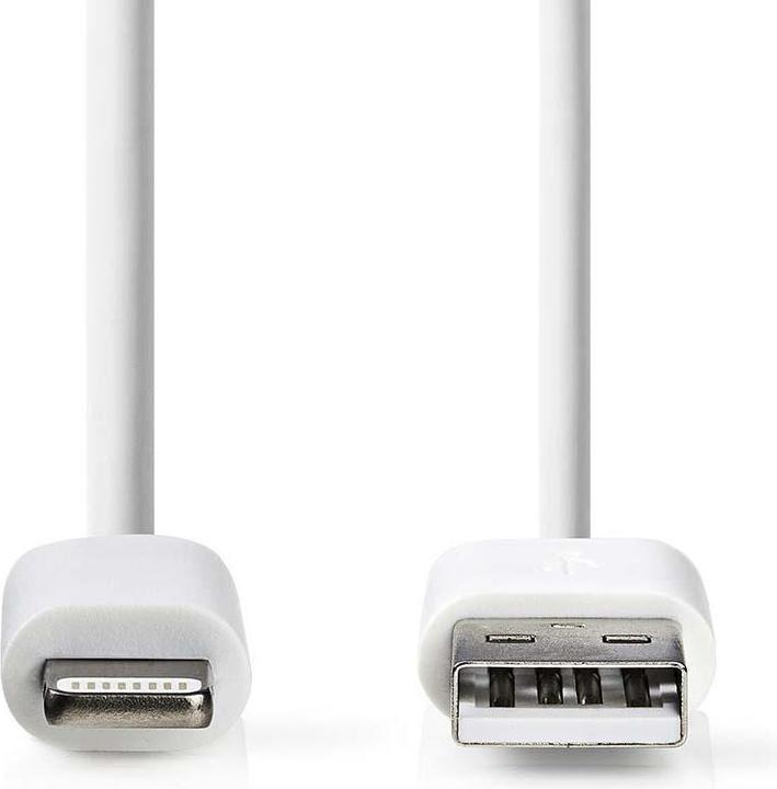 Produktbild Nedis Kabel 1.0m, Lightning->USB-A weiss (#=Bulk-Verpackung) (1 m, USB 2.0)