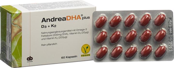 Produktbild Andreabal plus Omega-3 Vitamin D3 + Vitamin K2 (60 Stück, Kapseln, 500 g)