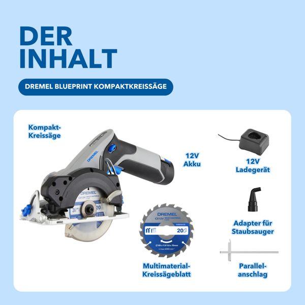 Produktbild Dremel Akku-Kreissäge 12V mit Laser CS12V-S1 Akku-Handkreissäge