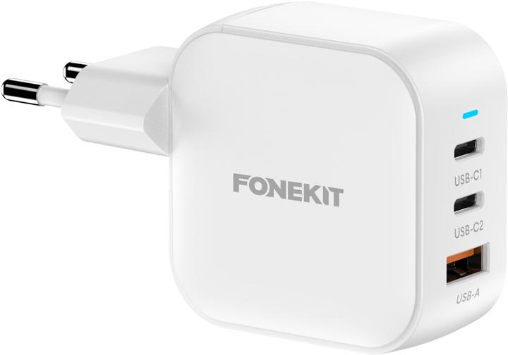 Actual product image FoneKit PD 70W Wall Charger, USB-C + USB-C + USB-A, white (70 W)