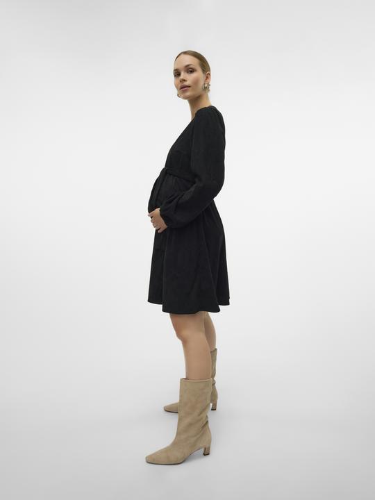 Produktbild Mamalicious Normal geschnitten V-Ausschnitt Elastische Bündchen Ballonärmel Kurzes Kleid Kleid (XS)
