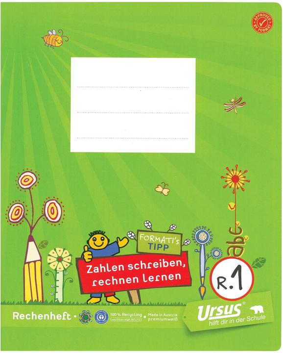 Produktbild Ursus Schulheft R.1 19.5 x 24 cm, Kariert, Grün (19.5 x 24 cm, Kariert, Weicher Einband)