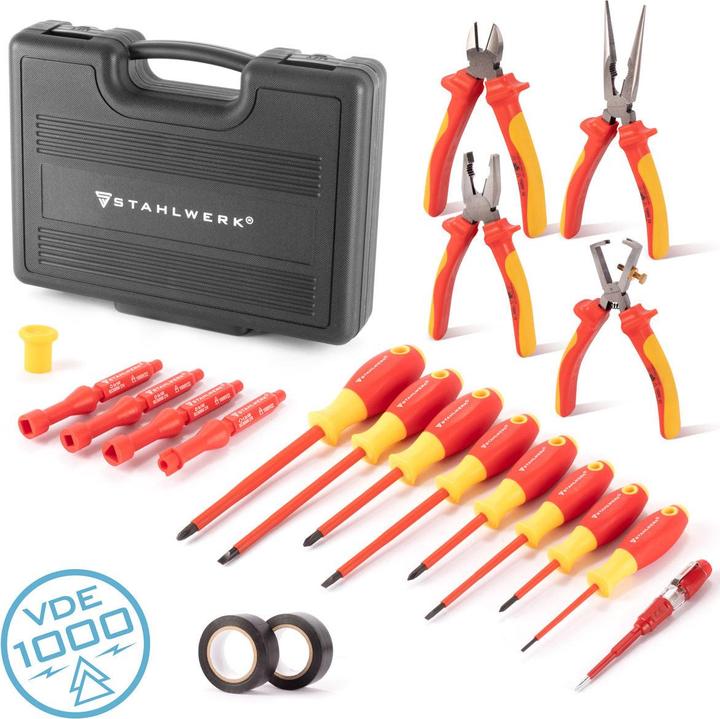 Immagine prodotto Stahlwerk Set di cacciaviti e pinze VSZ-20 ST 20 pezzi con isolamento VDE 1000V