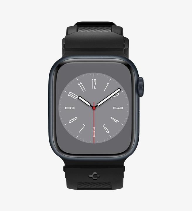 Actual product image Spigen RUGGED BAND Apple Watch 4/5/6/7/8/SE (38/40/41MM) MATTE BLACK (38 mm, 40 mm, 41 mm, Thermoplastic polyurethanes (TPU))