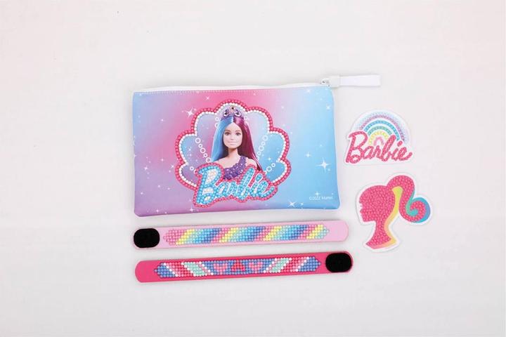 Produktbild Diamond Dotz DOTZIES® Original Diamond Painting Set Barbie mit 5 Motiven: 1 Mäppchen, 2 Armbänder 21 x 2 cm, 2 Au