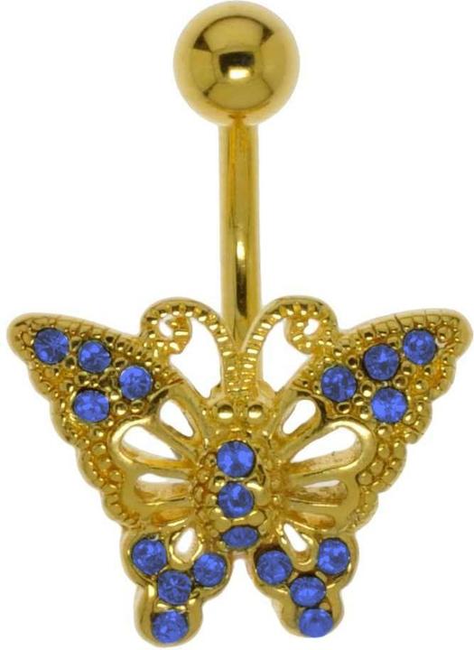 Produktbild Bijouteria Bauchpiercing (Chirurgenstahl 316L, Kristall, Messing, PVD Beschichtung (goldfarben))