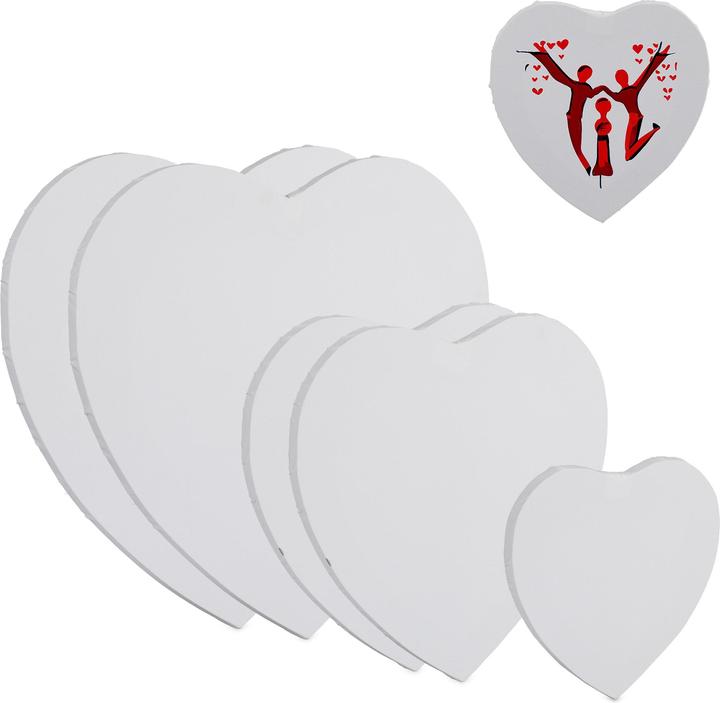 Relaxdays 6-piece canvas set (White)