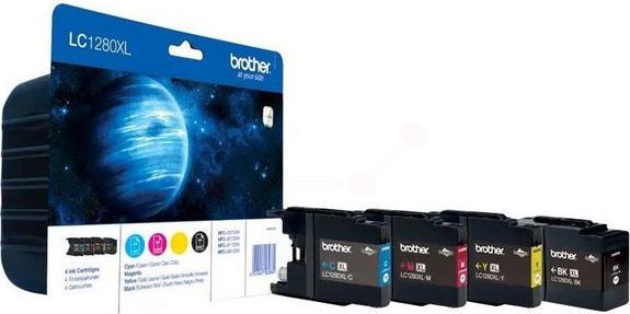 Actual product image Brother LC-1280XL VALBPDR Ink Cartridge MultiPack BkCMY Black Cyan Magenta Yellow MFC-J 6510 (M, C, Y, FC)