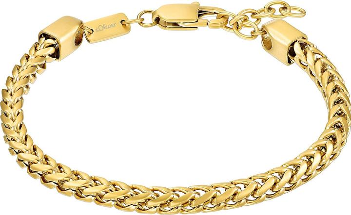 S.Oliver Armband für Herren, Edelstahl IP Gold (20 cm, Edelstahl)