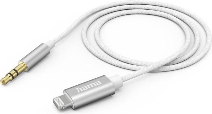 Actual product image Hama Audio cable, Lightning - 3.5 mm jack plug, 1.0 m, White (1 m, Lightning)