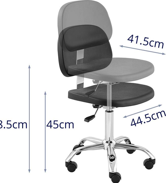 Produktbild Fromm & Starck Laborstuhl mit Rollen Labor-Arbeitsstuhl 120 kg höhenverstellbar