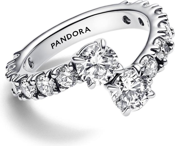 Produktbild Pandora Glitzernder Überlappender Band-Ring (48, 925 Silber)